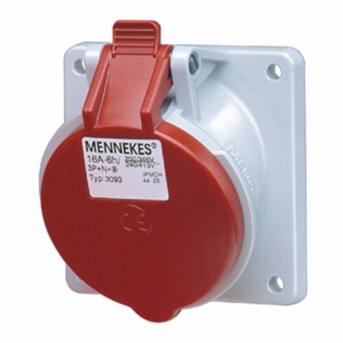 3155 Mennekes Anbaudose TwinCONTACT, 32A4p6h400V, IP44 Produktbild Front View L