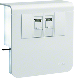 SL200809079016 Tehalit Geräteträger 2xCat.6A SL 20x80 vweiß Produktbild front M