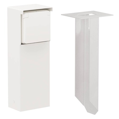 701-36815 Niko Anschlusssäule Schuko 1-Fach Weiß IP55 & Bodenspieß Produktbild