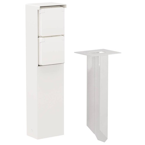701-36825 Niko Anschlusssäule Schuko 2-Fach Weiß IP55 & Bodenspieß Produktbild