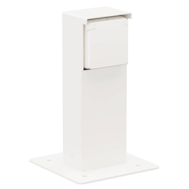 701-36915 Niko Anschlusssäule Schuko 1-Fach Weiß IP55 Bodenplatte Produktbild front M