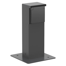 761-36915 Niko Anschlusssäule Schuko 1-Fach Schwarz IP55 Bodenplatte Produktbild front M