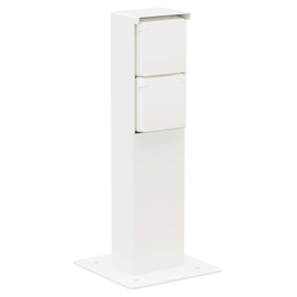 701-36925 Niko Anschlusssäule Schuko 2-Fach Weiß IP55 Bodenplatte Produktbild front M