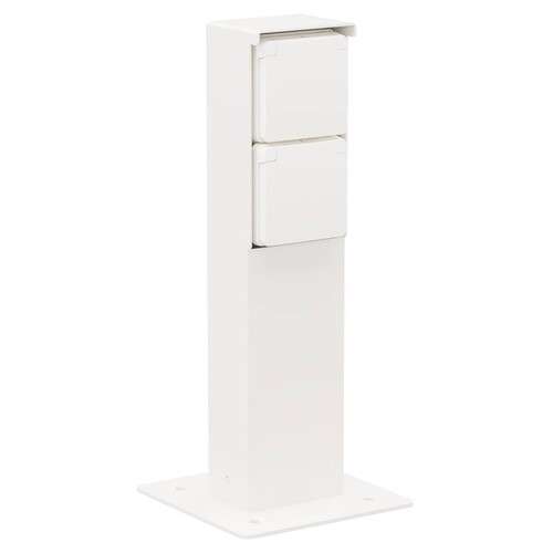 701-36925 Niko Anschlusssäule Schuko 2-Fach Weiß IP55 Bodenplatte Produktbild