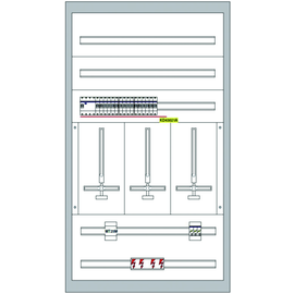 ZW313W-T-001 Hager AP-ZV Tirol 3ZP/3NZR bestückt Produktbild front M