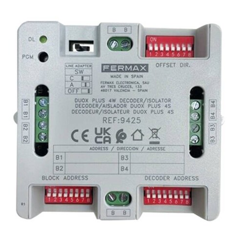 F9425 Fermax FERMAX DUOX plus Decoder- Isolator 4 Ausgänge 5TE Produktbild Front View L