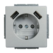 2CKA002011A6271 Busch-Jaeger FU SCHUKO- /2x USB-STD 20 EUCB2USB-83 Produktbild front S