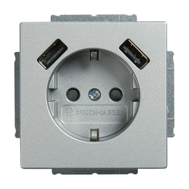 2CKA002011A6271 Busch-Jaeger FU SCHUKO- /2x USB-STD 20 EUCB2USB-83 Produktbild front M