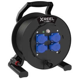 9350015-p PC-Electric Kabeltrommel XREEL 310 4xSSD nat 40m 3G1,5 H07RN-F schwarz Produktbild front M
