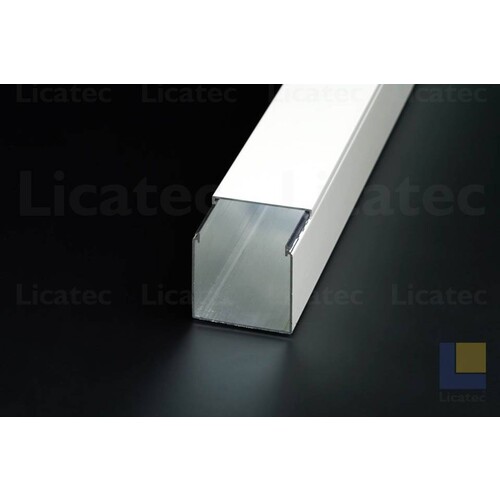 63105 Licatec Installationskanal CKA 40 x 40 Aluminium RAL 9010 Reinweiss Produktbild Front View L