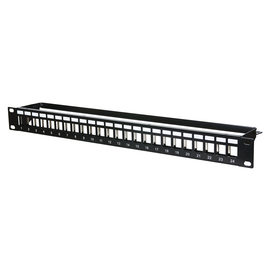 130926-0029KE Metz Connect Keystone 19 Zoll Modulträger 1HE 24 Port schwarz un Produktbild