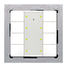 BE-TA55P8.02 MDT KNX Taster Plus 55 8- fach, Reinweiß matt Produktbild front M