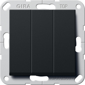 2830005 Gira Wippschalter BS 3f Aus System 55 Schwarz m Produktbild front M
