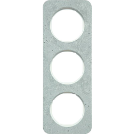 10132379 Berker BERKER R.1 Rahmen 3fach Beton grau / polarweiß glänzend Produktbild