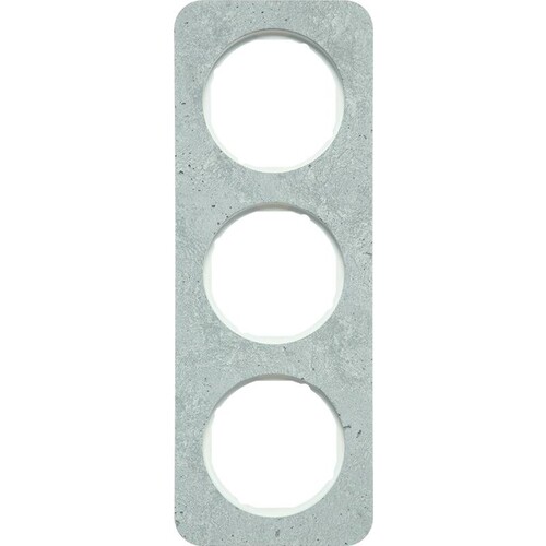 10132379 Berker BERKER R.1 Rahmen 3fach Beton grau / polarweiß glänzend Produktbild