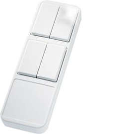 30000205 Eltako FHS8-wg Funk-Handsender, 2 Doppelwippen reinweiß glänzend Produktbild front M