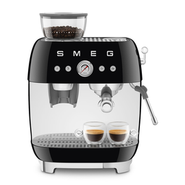 EGF03BLEU SMEG Siebträgermaschine mit integrierter Kaffeemühle, Schwarz, Alum Produktbild