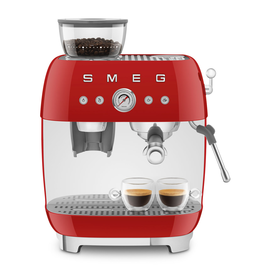 EGF03RDEU SMEG Siebträgermaschine mit integrierter Kaffeemühle, Rot, Aluminiu Produktbild