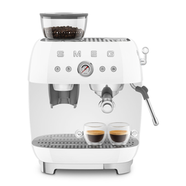 EGF03WHEU SMEG Siebträgermaschine mit integrierter Kaffeemühle, Weiß, Alumini Produktbild