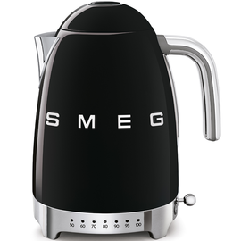 KLF04BLEU SMEG 50s Style, 1,7 I- Wasserkocher, Schwarz, 7 Temperaturstuf Produktbild front M