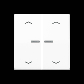 BTAS17102PWW Jung HOME Taster 2fach, mit Pfeilsymbolen, Duroplast, Serie AS, alp Produktbild front M