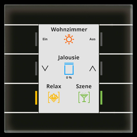 BE-GT20S.02S MDT KNX Glastaster II Smart mit Farbdisplay, Schwarz Produktbild