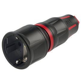 25730-sr PC-Electric Schutzkontaktkupplung nat LED IP20 rot  Produktbild