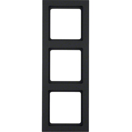 10136095 Berker Q.3 Rahmen 3fach Schwarz matt Produktbild
