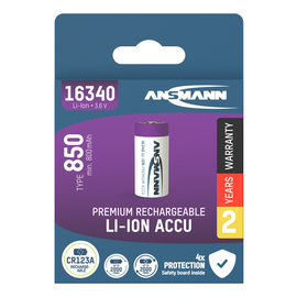 1300-0017 Ansmann Li-Ion Akku 16340 RCR123 850 mAh 3,6V Produktbild