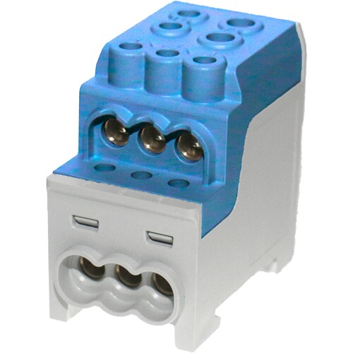 90313000 Hora etec ZK 70/1 6x16mm² Unterverteilerblock UVB AL/Cu blau Haup Produktbild Front View L