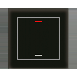 BE-GTL10S.01S MDT KNX Glastaster II Light 1-fach, RGBW, Schwarz, Neutral Produktbild front M