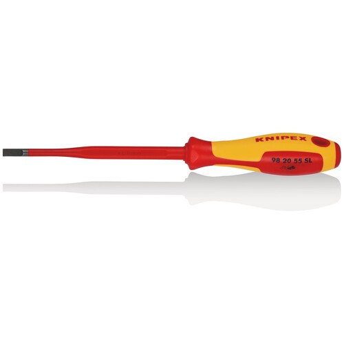 98 20 55 SL Knipex 232 mm Schraubendreher - Slim - für Schlitzsch Produktbild Front View L