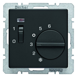 20306085 Berker RTR m. Öffner, Wippschalter u. LED, schwarz matt, Q.x Produktbild front M