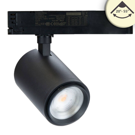 116123 Isoled 3-Phasen Schienen-Strahler fokussierbar 42W 20°-70° schwarz matt Produktbild