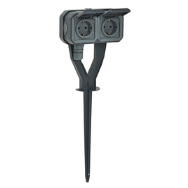 069759L Legrand Plexo New Gartenpfahl 2- fach vorverdrahtete SSDO, SL, EB, IP44, Produktbild