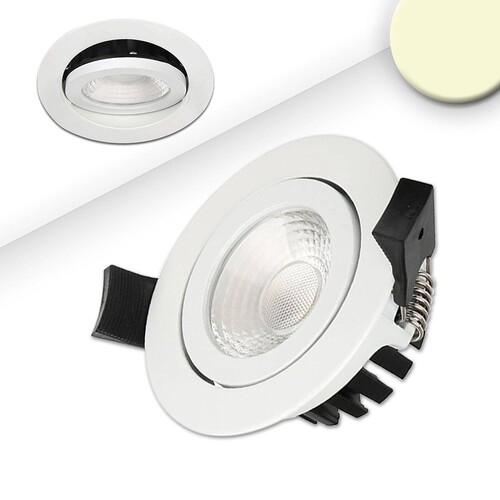 114144 Isoled LED Einbaustrahler, weiß, 8W, 60°, rund, warmweiß, IP65, dimmbar Produktbild