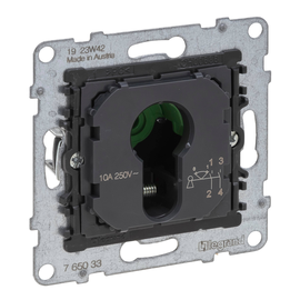 765033 Legrand SEANO Einsatz Schlüsselschalter 0 1 für DIN-Halbzyl Produktbild front M