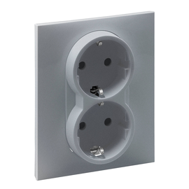 765225 Legrand SEANO 2-fach Schuko- Steckdose, Steckklemmen, erhöhter Berüh Produktbild front M