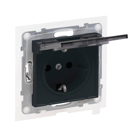 765424 Legrand SEANO Schuko-Steckdose, SL, erhöhter Berührungsschutz, Klappdec Produktbild front M