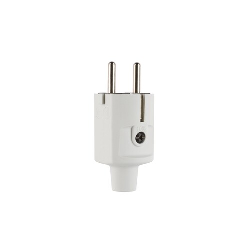 100000046 ABL Schuko-Stecker PVC Grau mit Knickschutztülle 2P + PE Produktbild Front View L