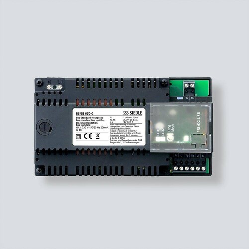 210012496-00 Siedle Bus-Standard- Netzgerät BSNG 650-0 schwarz Produktbild Front View L