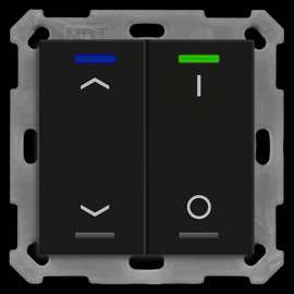 BE-TAL55T206.C1 MDT KNX Taster Light 55 2-fach, RGBW, Temperatursensor, Schwarz Produktbild