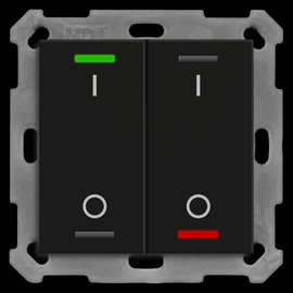 BE-TAL55T206.B1 MDT KNX Taster Light 55 2-fach, RGBW, Temperatursensor, Schwarz Produktbild