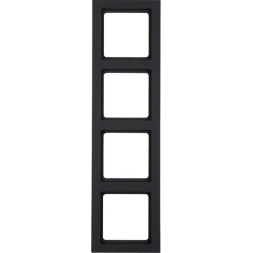 10146095 Berker Q.3 Rahmen 4fach Schwarz matt Produktbild