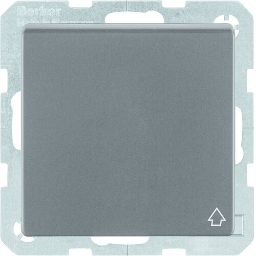 47516085 Berker Steckdose SCHUKO mit Klappdeckel Q.1/Q.3, schwarz matt Produktbild Front View L