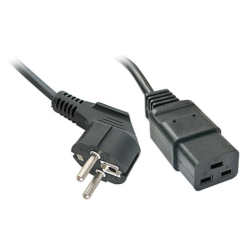 30344 Lindy Netzkabel 2m Schuko-Winkel- Netzste. - C19 Kaltgerätebuchse gerade Produktbild