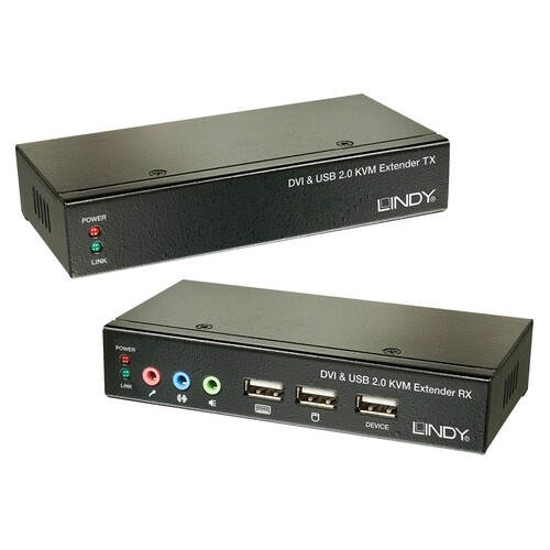 39377 Lindy Cat.6 KVM Extender DVI USB Audio, 50m Produktbild