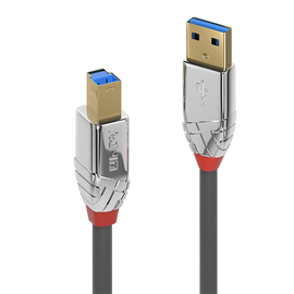 36661 Lindy 1m USB 3.2 Typ A an B Kabel, Cromo Line Produktbild front M