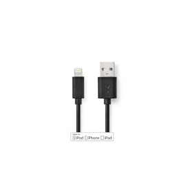 CCGL39300BK10 Nedis Lightning Kabel, USB 2.0, Apple Lightning 8-Pin, USB-A Steck Produktbild front M