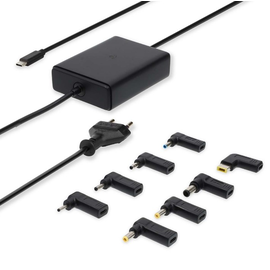 NBAU100110BK Nedis Notebook Netzteil GaN 5/9/12/15/20 VDC 3,0-5,0A 100W 8 Adapt. Produktbild